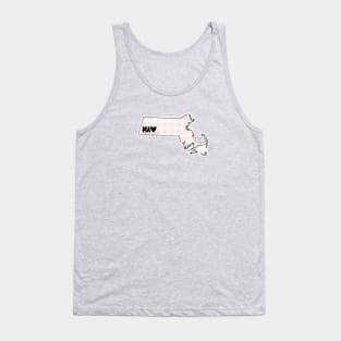 USA States: Massachusetts (pink plaid) Tank Top